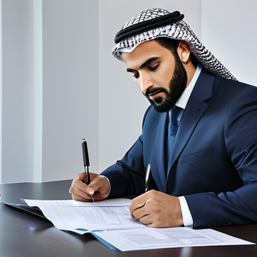 **

"A well-dressed Arab businessman in a professional setting, fully clothed in modest business attire, reviewing car leasing contract details at a modern desk, safe for work, appropriate content, perfect anatomy, natural proportions, family-friendly, high quality, professional."

**