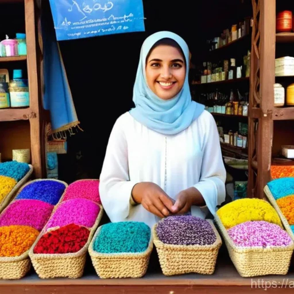 무직자 대출 가능한 곳 - **A Flourishing Micro-Business in an Arabian Setting:**
    Imagine a vibrant outdoor market scene i...