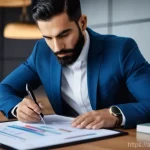 Home 17 자동차 리스 중도 해지 - **Prompt:** A discerning Arab individual, a man in his late 30s, dressed in a sharp business suit wi...