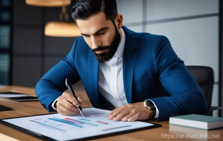 자동차 리스 중도 해지 - **Prompt:** A discerning Arab individual, a man in his late 30s, dressed in a sharp business suit wi...